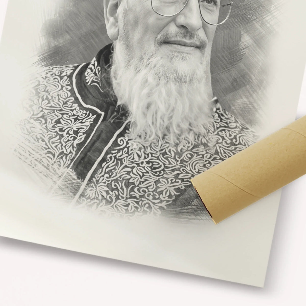 Rabbi Mordechai Eliyahu – Black & White – Fine Art Print | Jewish Wall Art, Gedolim Pictures