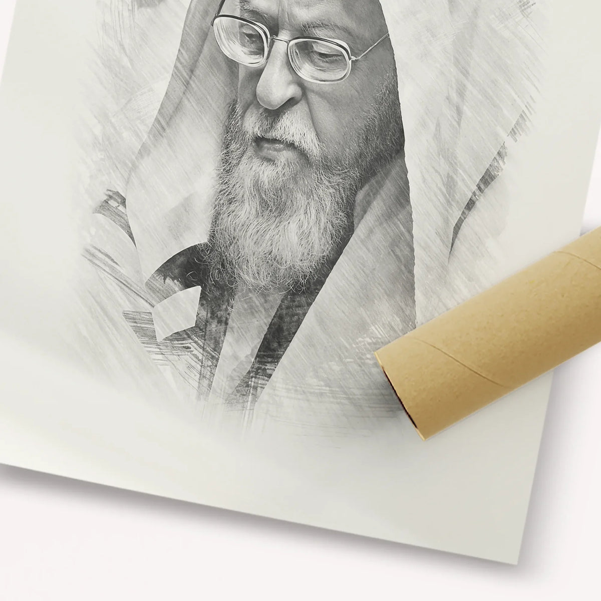 Rabbi Yosef Shalom Elyashiv – Black & White – Fine Art Print | Jewish Wall Art, Gedolim Pictures