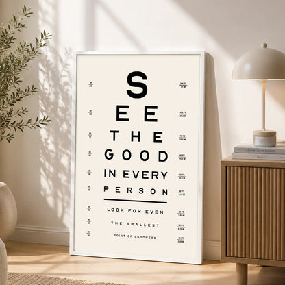 A Good Eye – White Frame Rectangle | Jewish Wall Art