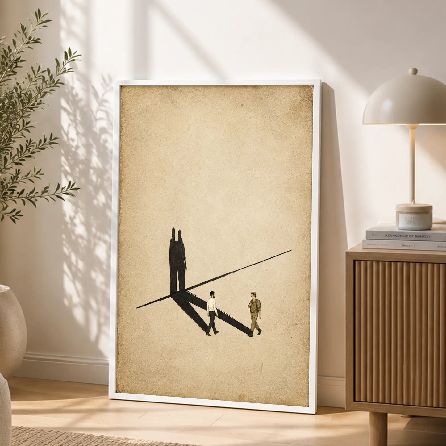 Acheinu - Our Brothers – White Frame Rectangle | Jewish Wall Art
