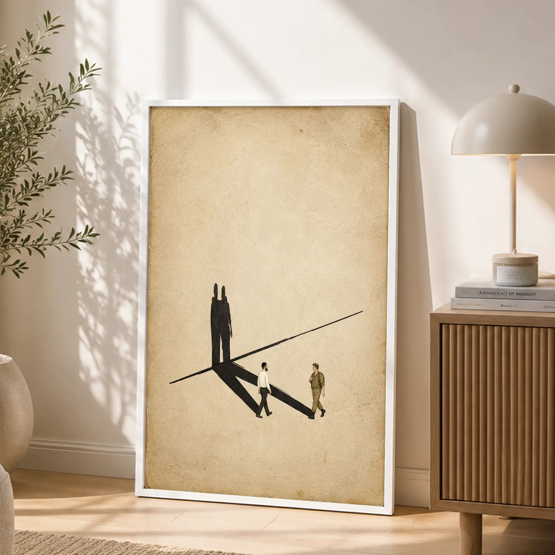 Acheinu - Our Brothers – White Frame Rectangle | Jewish Wall Art