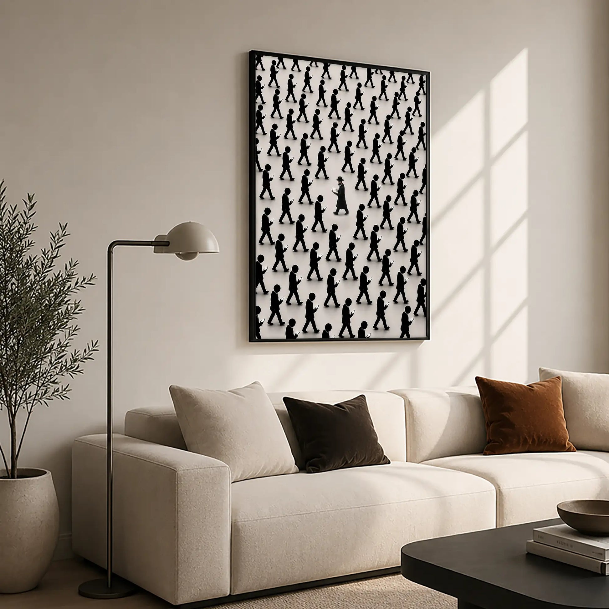 Against the Current – Black Frame Hanging Rectangle | Jewish Wall Art