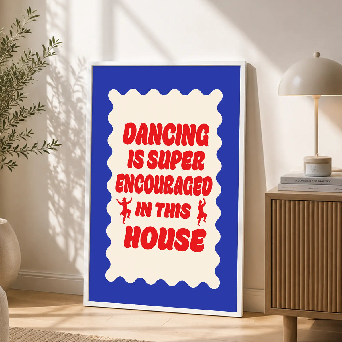 In This House, We Dance – White Frame Rectangle | Jewish Wall Art