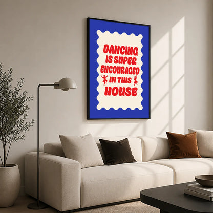 In This House, We Dance – Black Frame Hanging Rectangle | Jewish Wall Art
