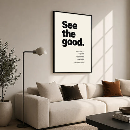See the Good – Black Frame Hanging Rectangle | Jewish Wall Art
