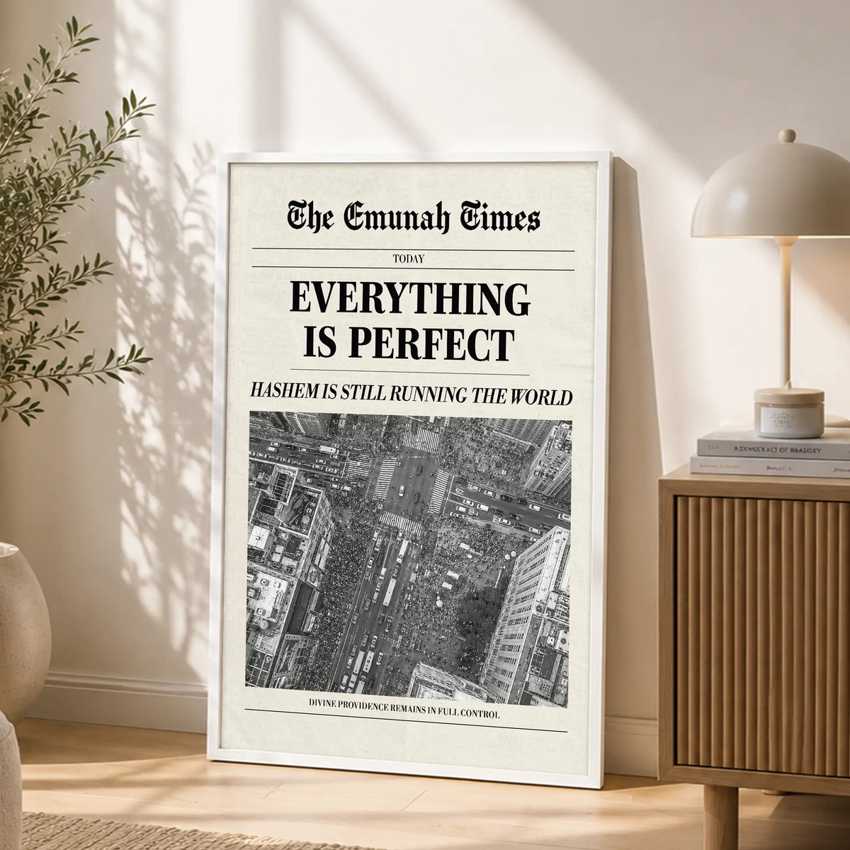 The True News – White Frame Rectangle | Jewish Wall Art