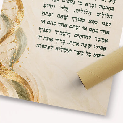 Asher Yatzar – Golden DNA Fine Art Print | Jewish Wall Art