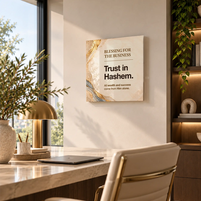 Trust in Hashem Acrylic Glass Print in Office – All Wealth and Success Come from Him Alone