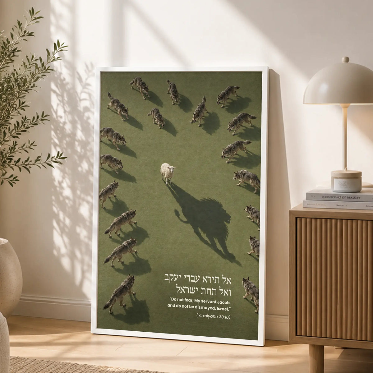 Fear Not, Israel – white framed Jewish wall art print