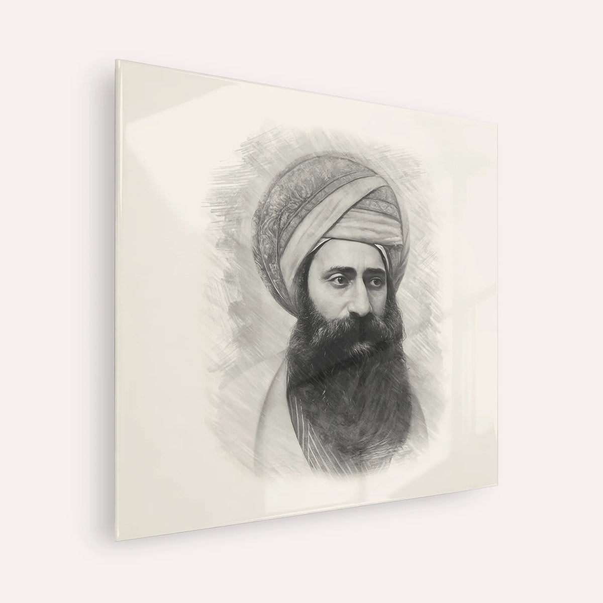 Ben Ish Chai – Black & White – Acrylic Glass Square | Jewish Wall Art, Gedolim Pictures