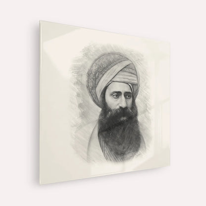 Ben Ish Chai – Black & White – Acrylic Glass Square | Jewish Wall Art, Gedolim Pictures