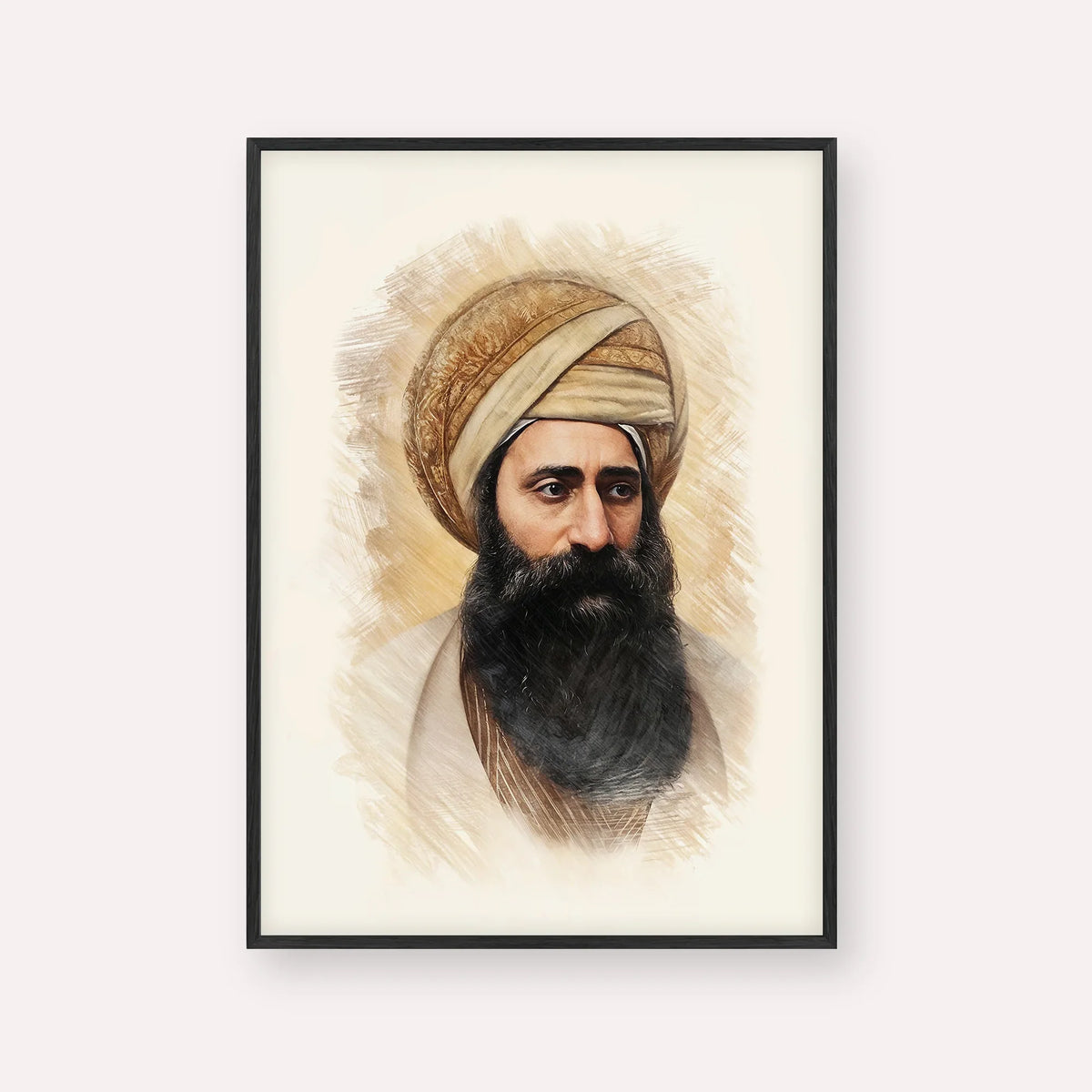 Ben Ish Chai – Black Frame Vertical | Jewish Wall Art, Gedolim Pictures