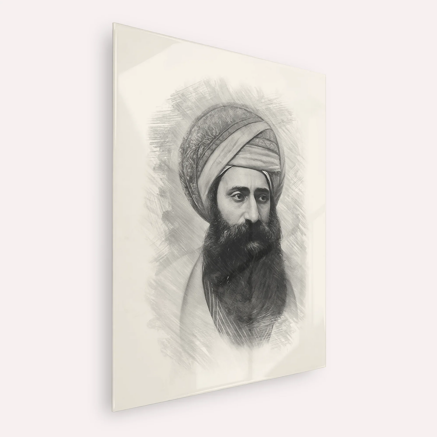 Ben Ish Chai – Black & White – Acrylic Glass Vertical | Jewish Wall Art, Gedolim Pictures