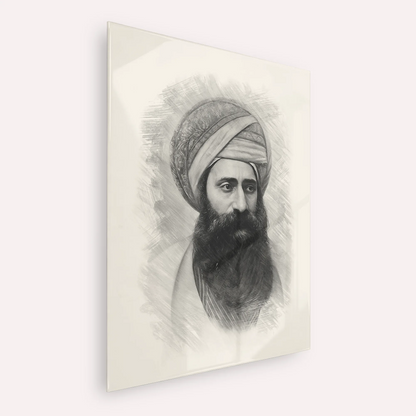 Ben Ish Chai – Black & White – Acrylic Glass Vertical | Jewish Wall Art, Gedolim Pictures