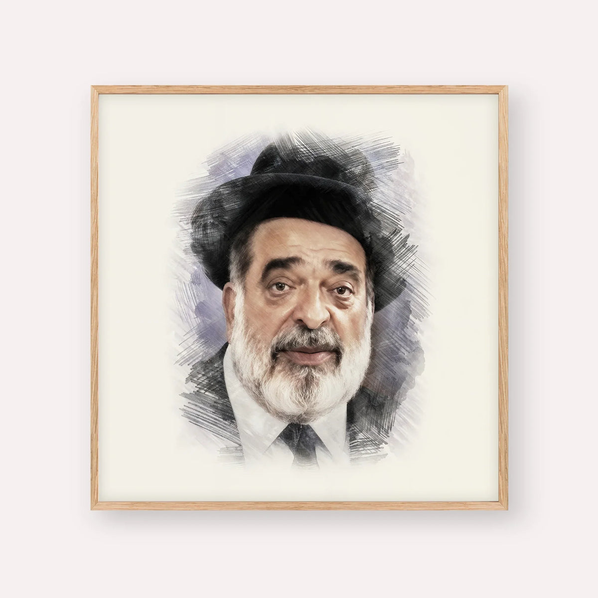 Chacham Ben Tzion Abba Shaul – Wood Frame Square | Jewish Wall Art, Gedolim Pictures