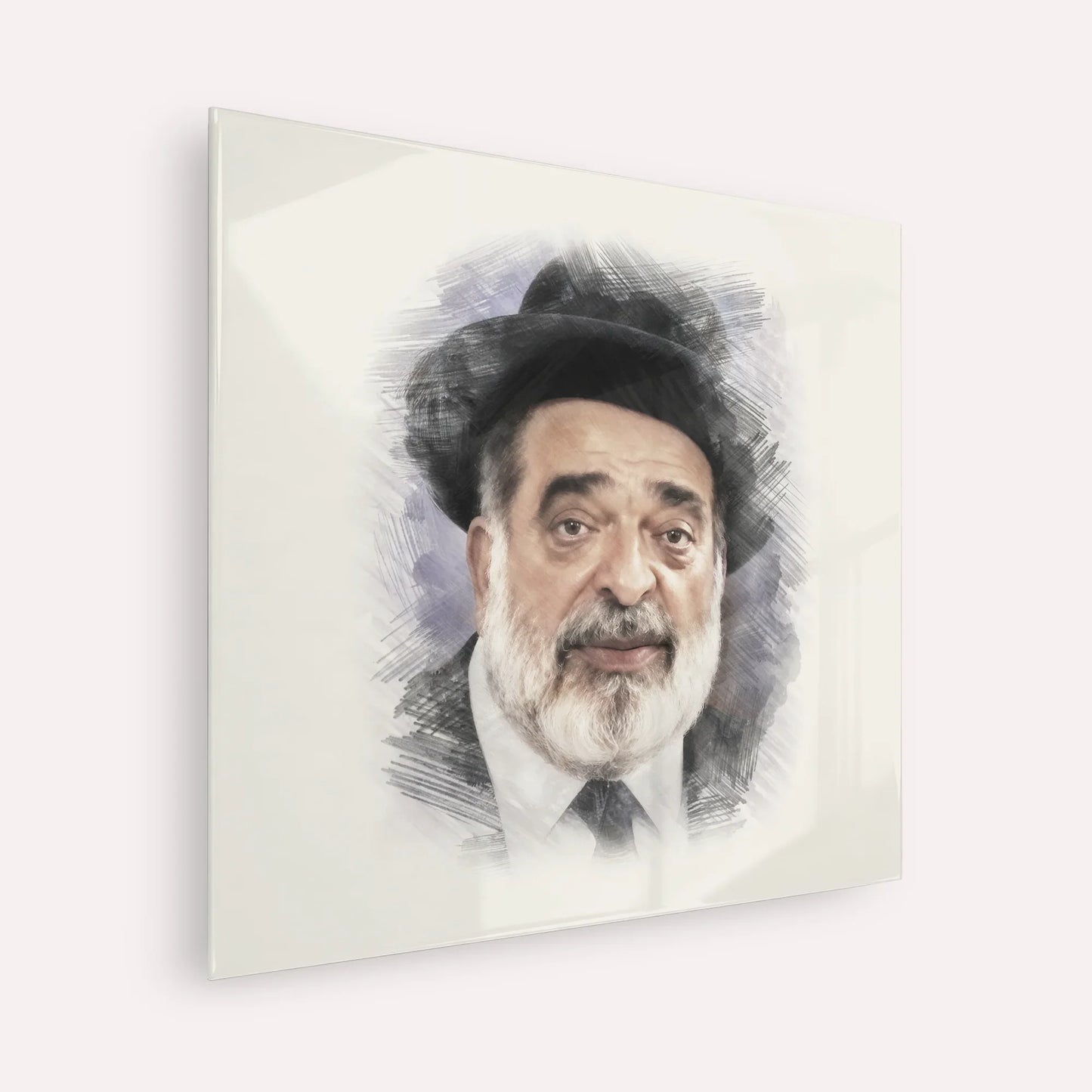 Chacham Ben Tzion Abba Shaul – Acrylic Glass Square | Jewish Wall Art, Gedolim Pictures
