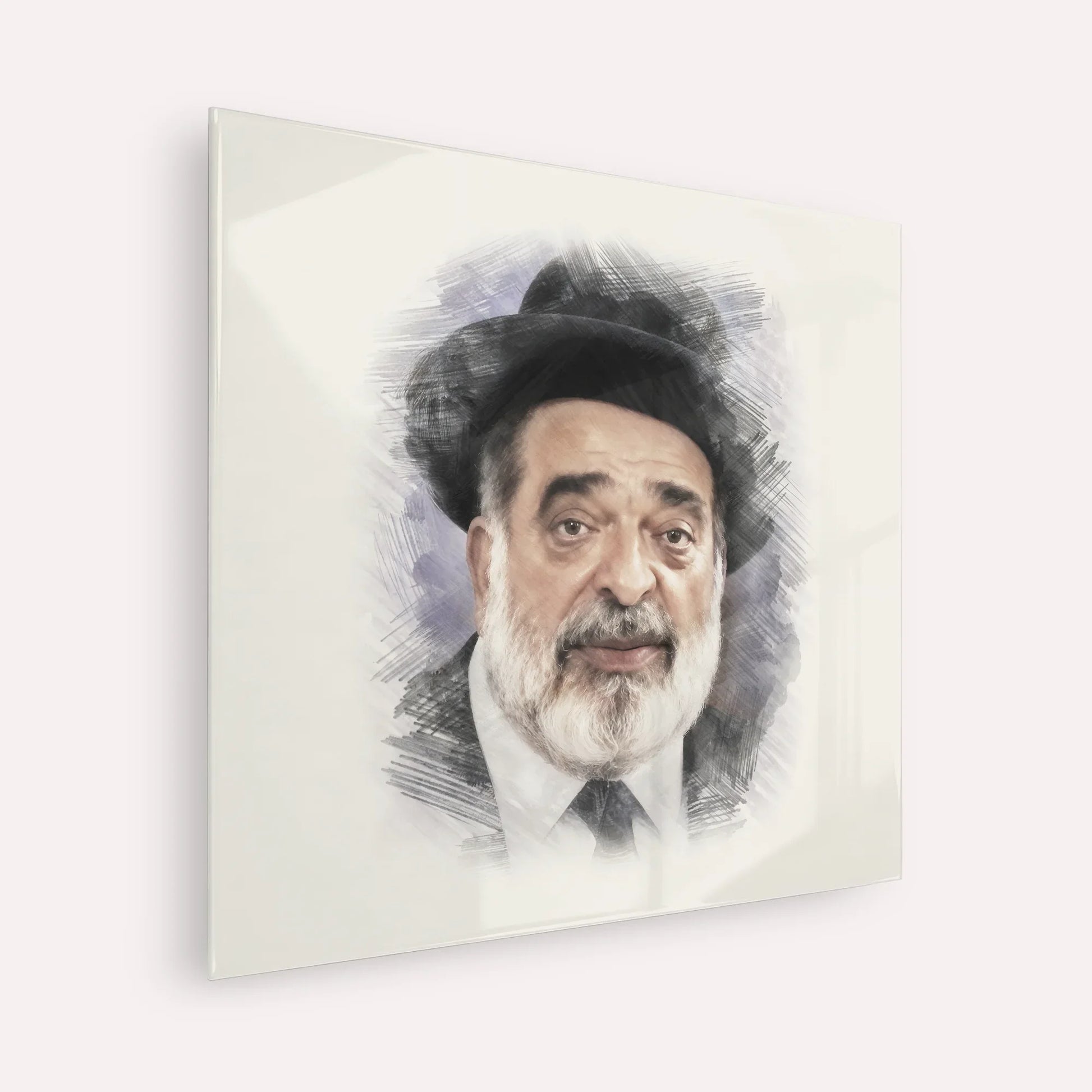 Chacham Ben Tzion Abba Shaul – Acrylic Glass Square | Jewish Wall Art, Gedolim Pictures