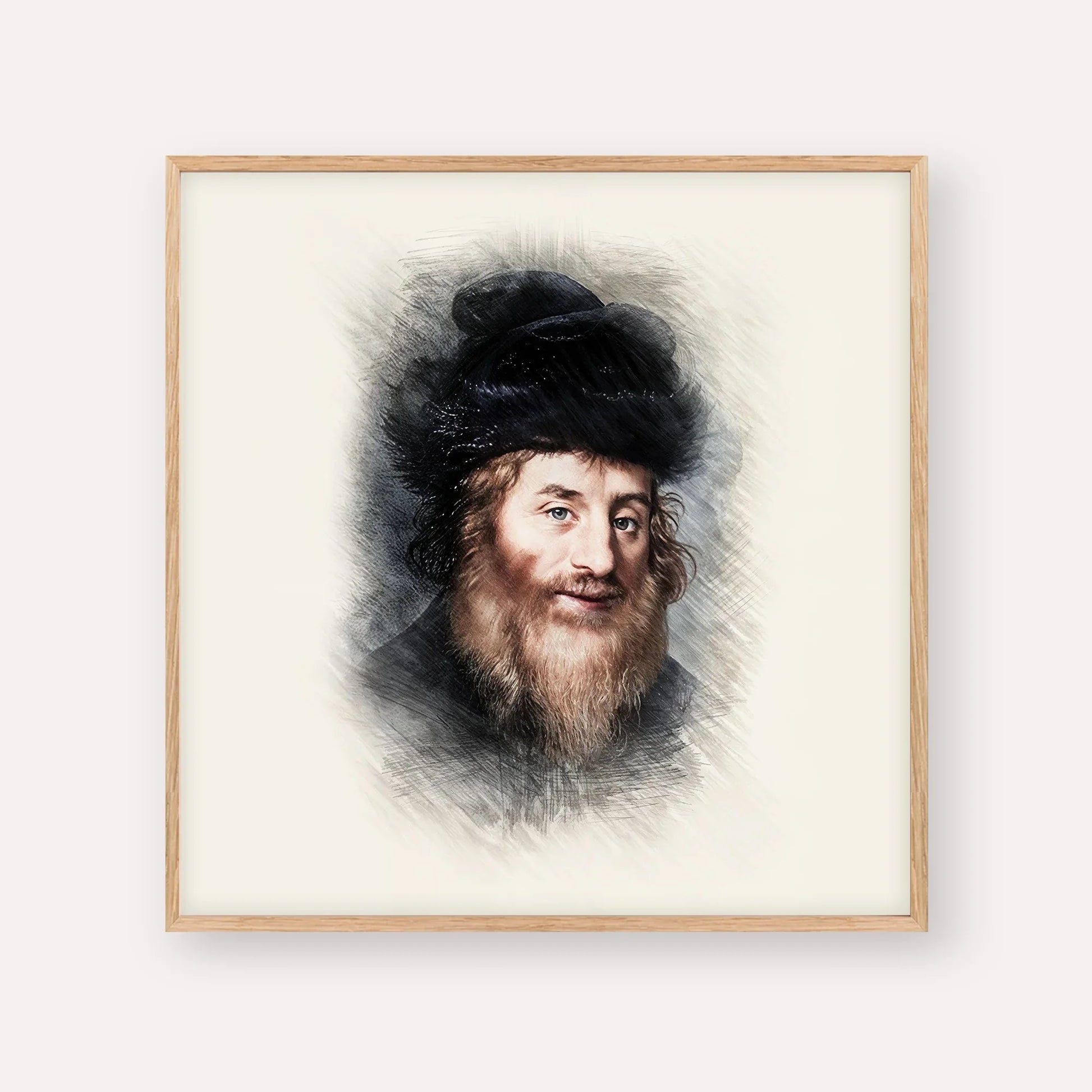 Chatam Sofer – Wood Frame Square | Jewish Wall Art, Gedolim Pictures