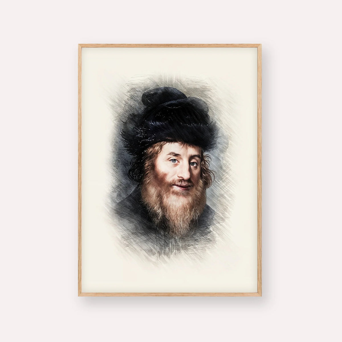 Chatam Sofer – Wood Frame Vertical | Jewish Wall Art, Gedolim Pictures