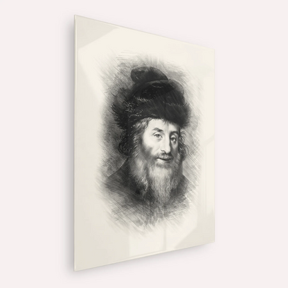 Chatam Sofer – Black & White – Acrylic Glass Vertical | Jewish Wall Art, Gedolim Pictures