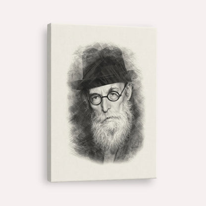 Chazon Ish – Black & White – Canvas Vertical | Jewish Wall Art, Gedolim Pictures
