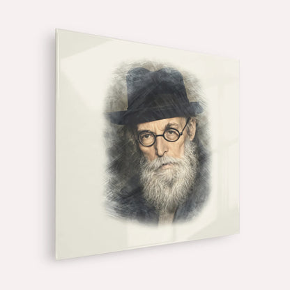 Chazon Ish – Acrylic Glass Square | Jewish Wall Art, Gedolim Pictures