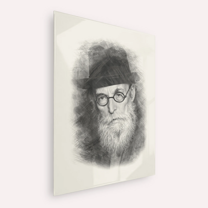 Chazon Ish – Black & White – Acrylic Glass Vertical | Jewish Wall Art, Gedolim Pictures