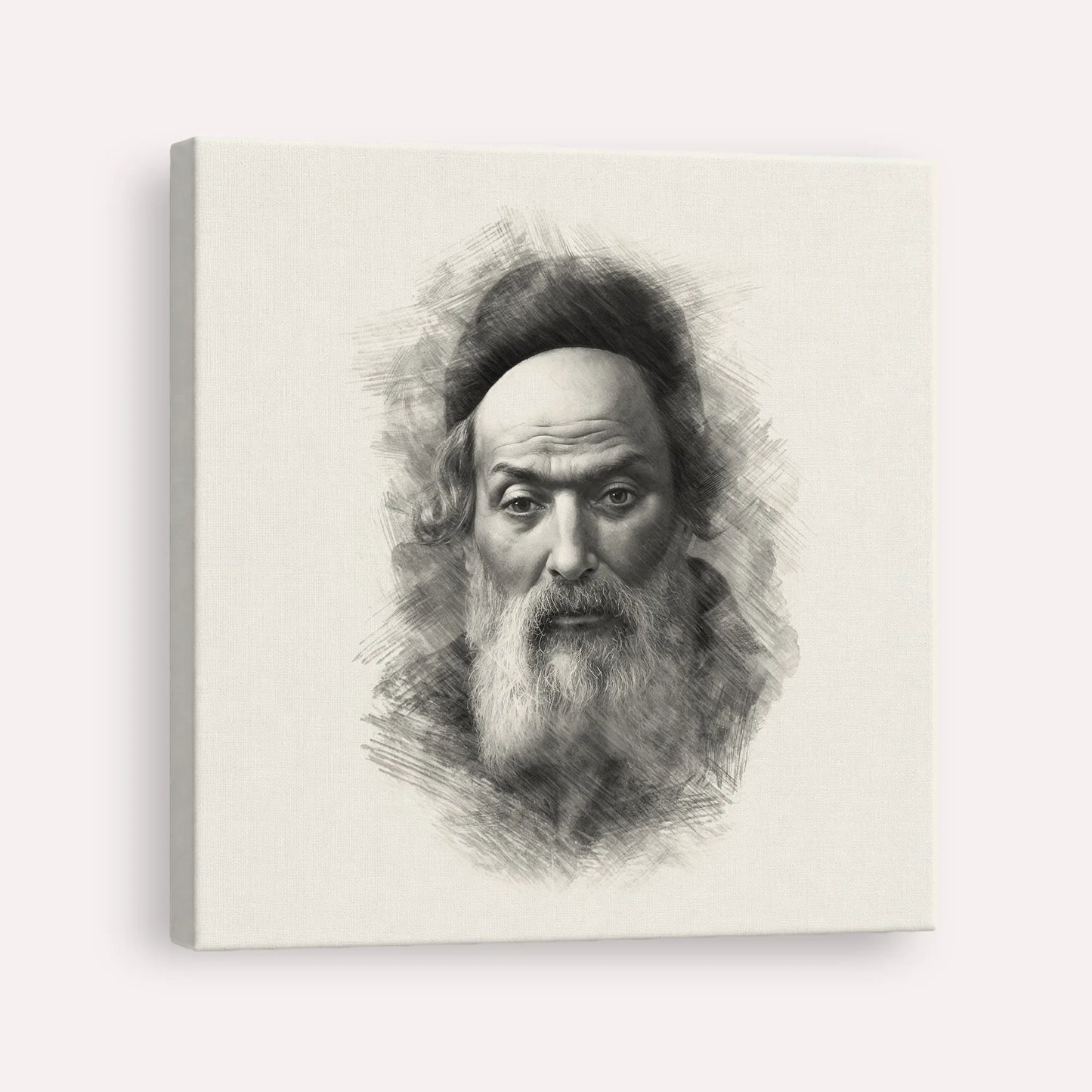 Chofetz Chaim – Black & White – Canvas Square | Jewish Wall Art, Gedolim Pictures