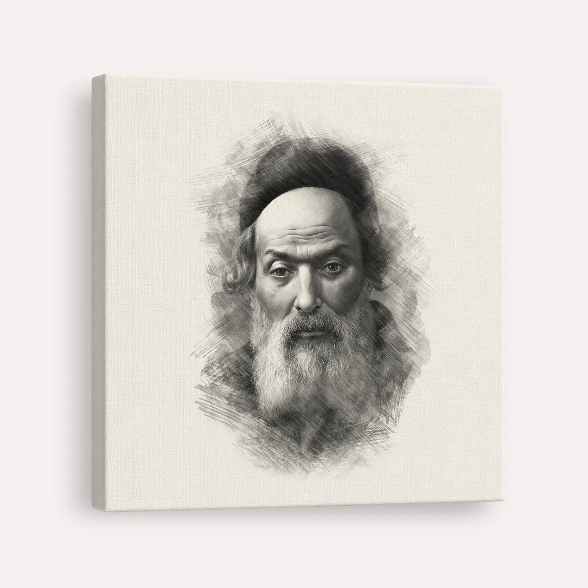 Chofetz Chaim – Black & White – Canvas Square | Jewish Wall Art, Gedolim Pictures
