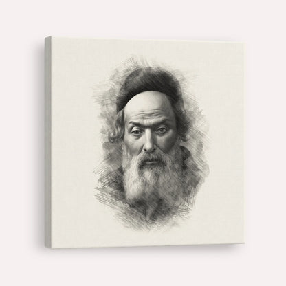 Chofetz Chaim – Black & White – Canvas Square | Jewish Wall Art, Gedolim Pictures