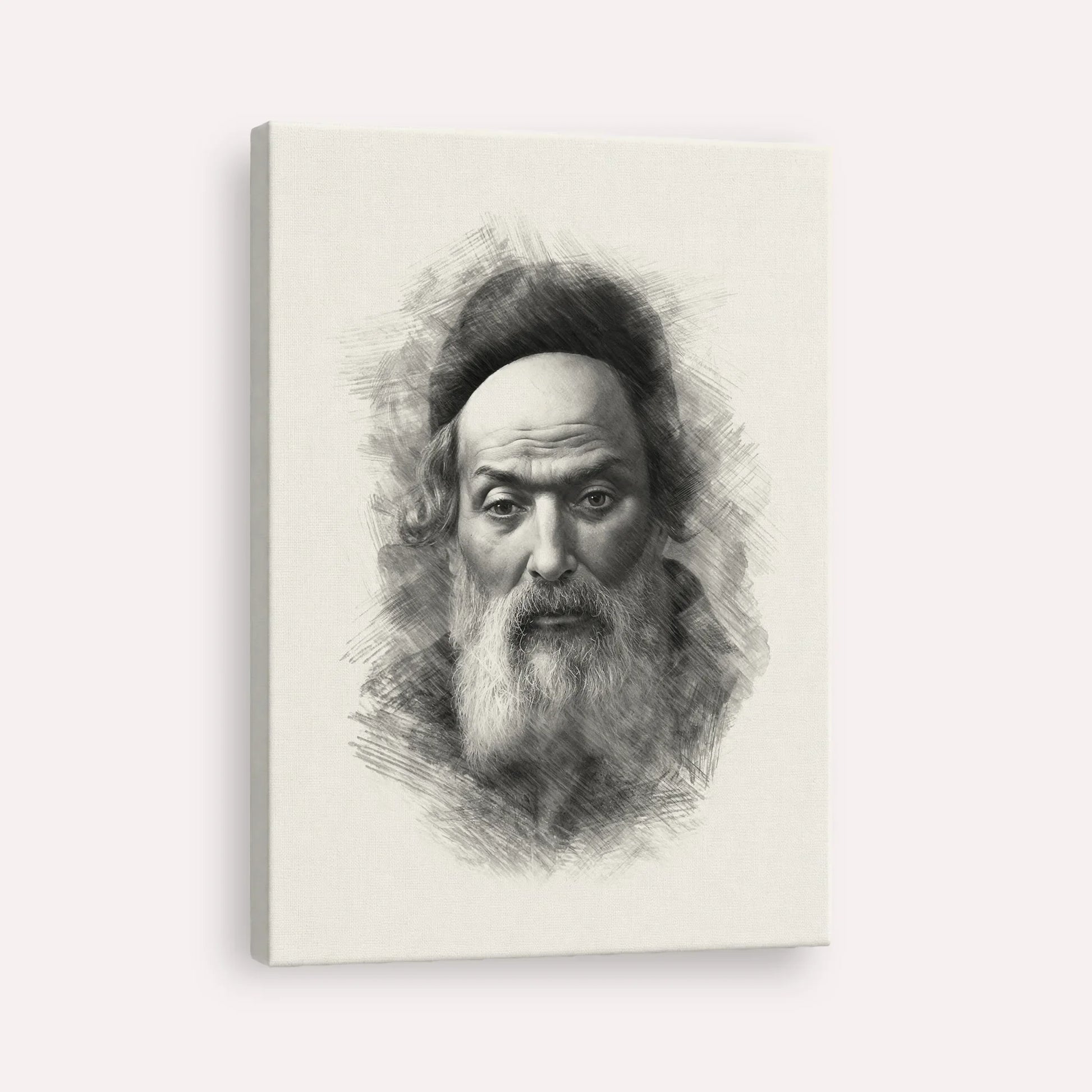 Chofetz Chaim – Black & White – Canvas Vertical | Jewish Wall Art, Gedolim Pictures
