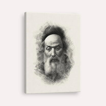 Chofetz Chaim – Black & White – Canvas Vertical | Jewish Wall Art, Gedolim Pictures