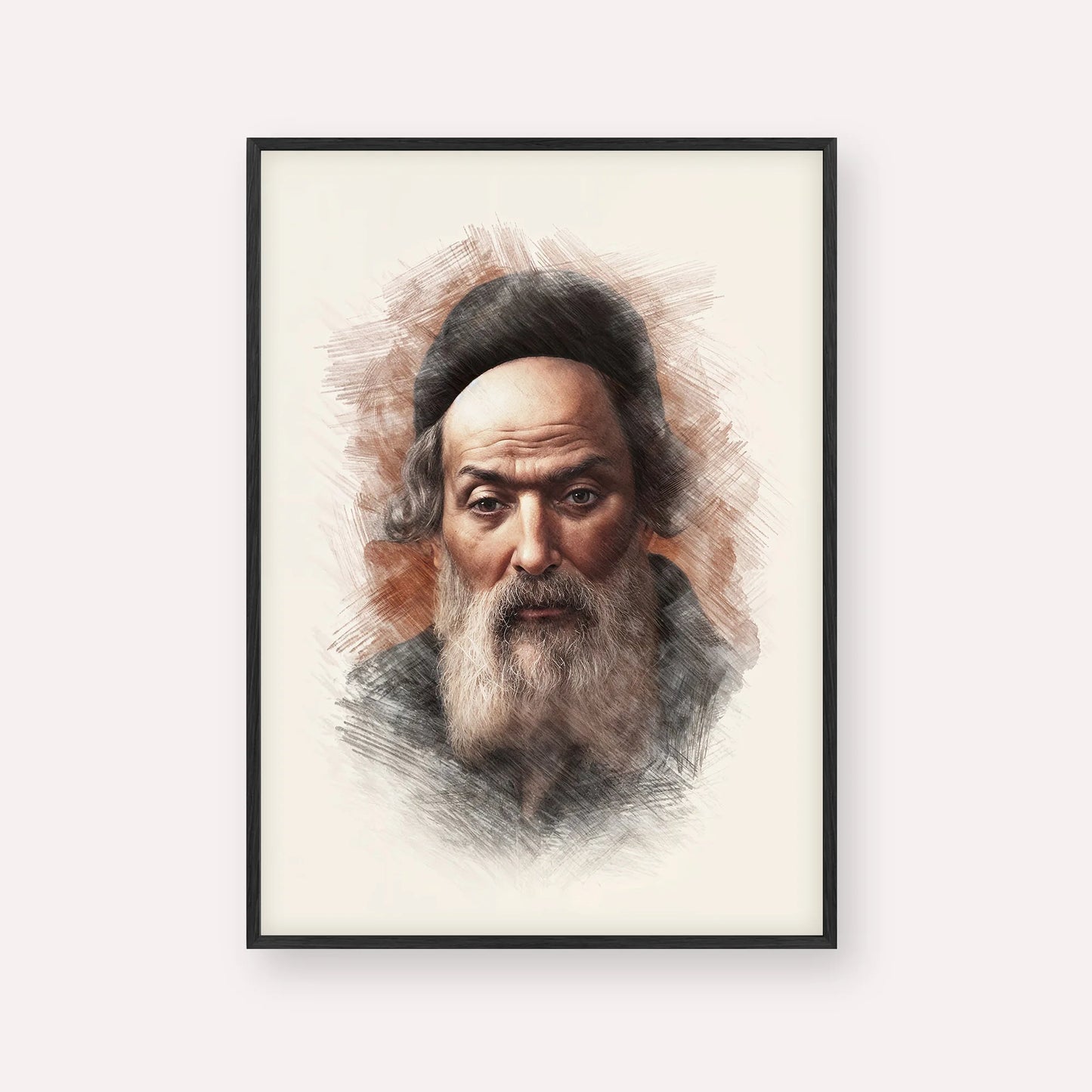Chofetz Chaim – Black Frame Vertical | Jewish Wall Art, Gedolim Pictures