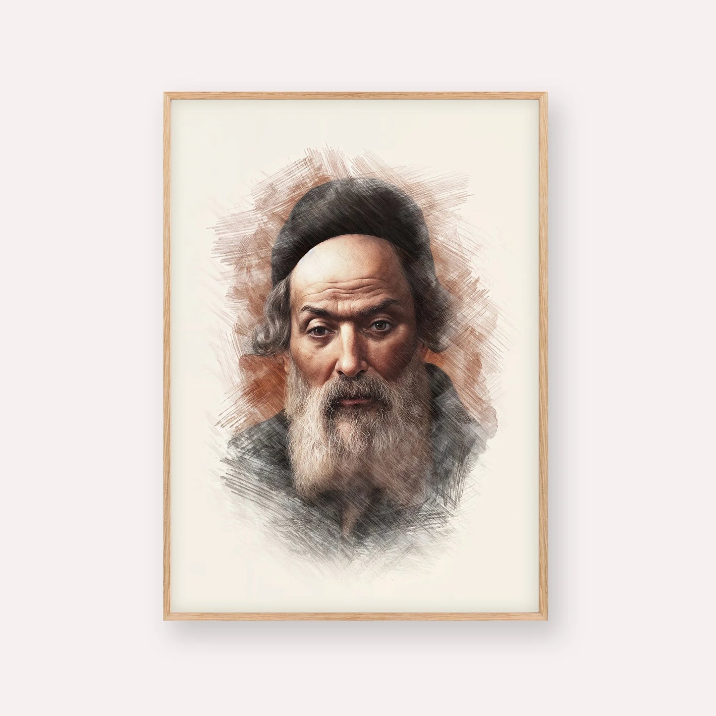 Chofetz Chaim – Wood Frame Vertical | Jewish Wall Art, Gedolim Pictures