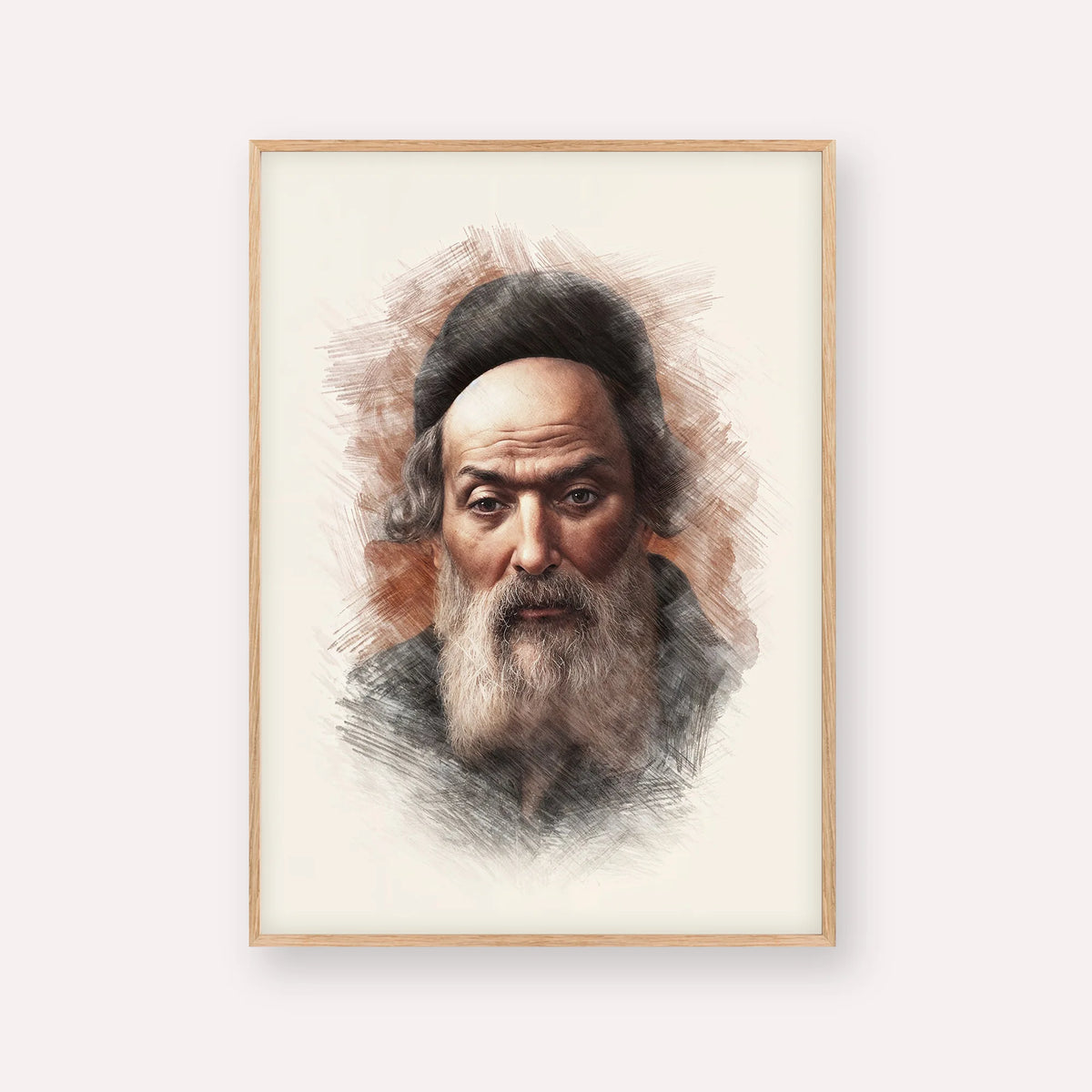 Chofetz Chaim – Wood Frame Vertical | Jewish Wall Art, Gedolim Pictures