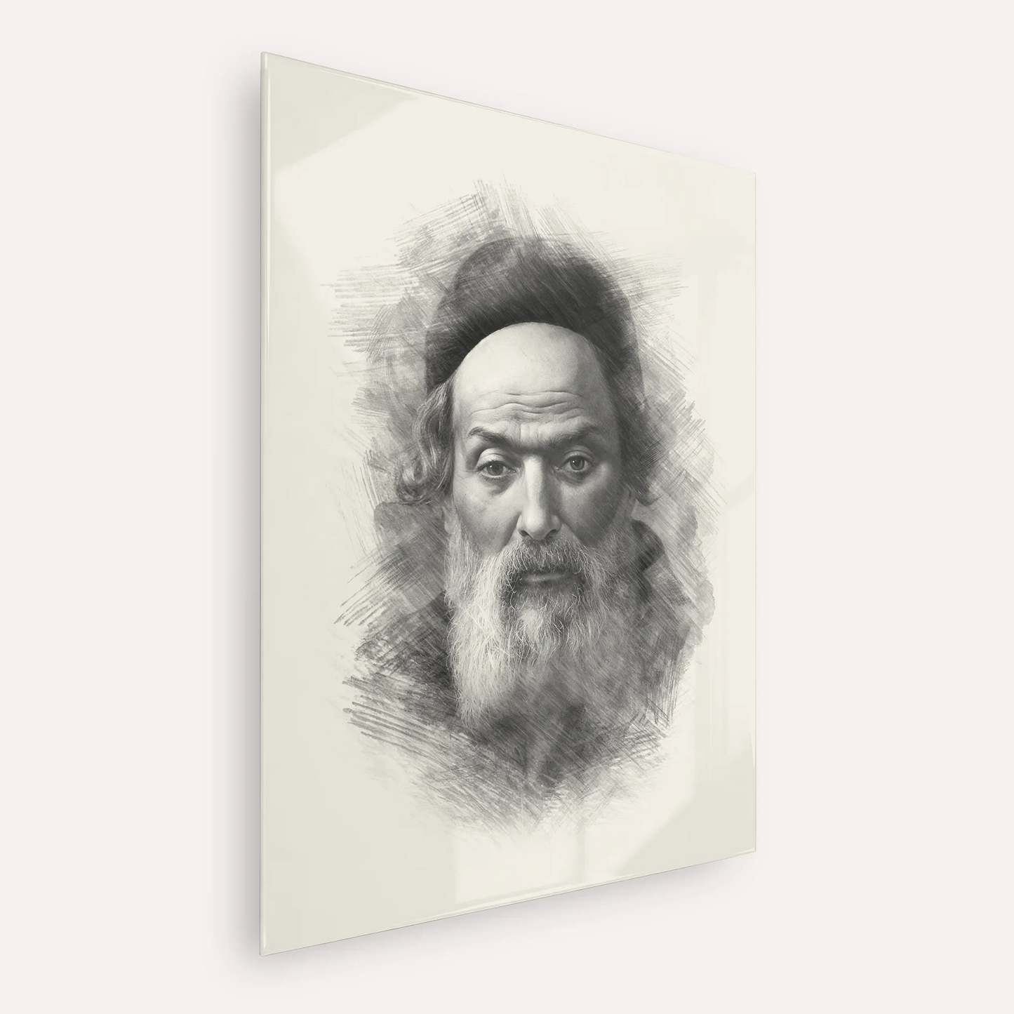 Chofetz Chaim – Black & White – Acrylic Glass Vertical | Jewish Wall Art, Gedolim Pictures