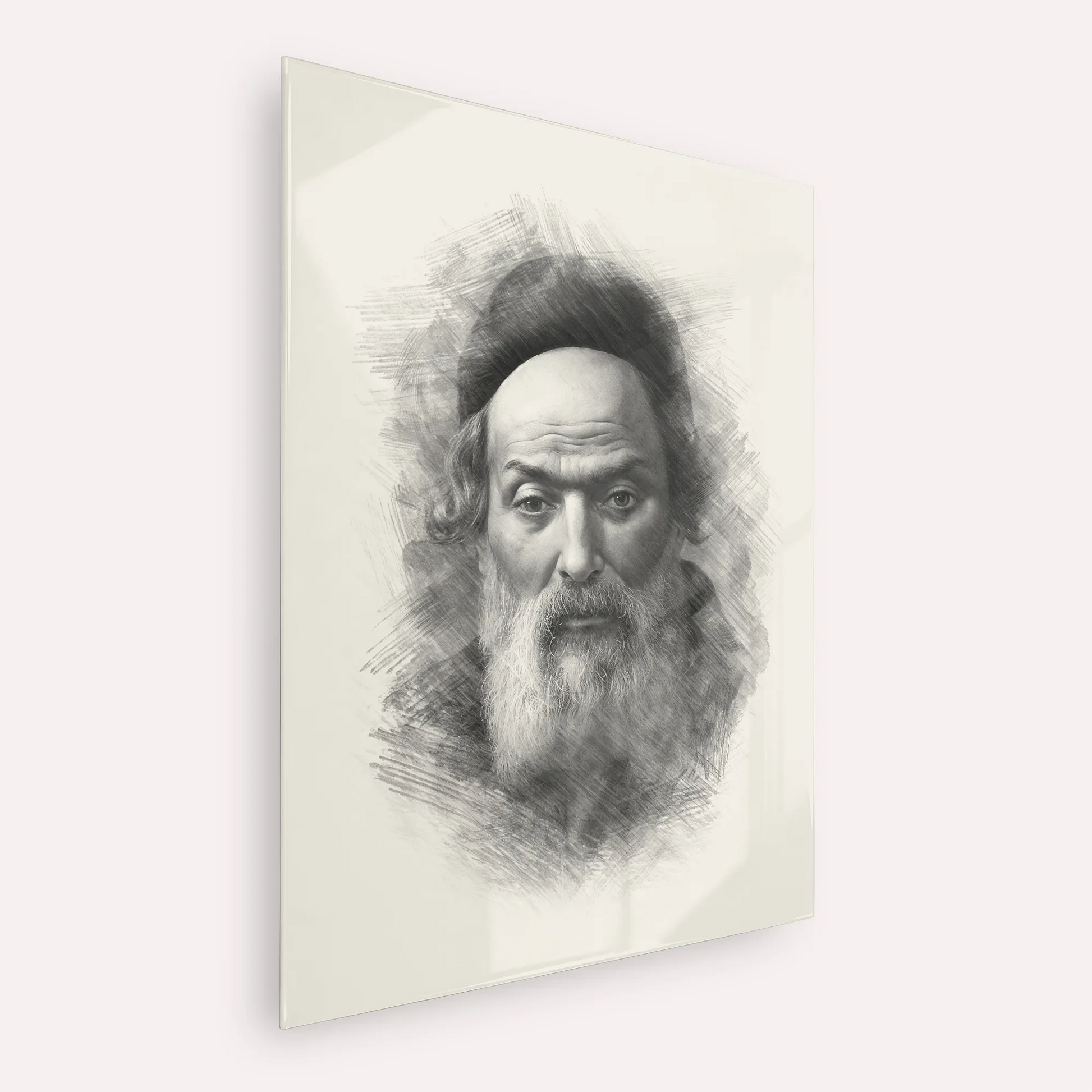 Chofetz Chaim – Black & White – Acrylic Glass Vertical | Jewish Wall Art, Gedolim Pictures