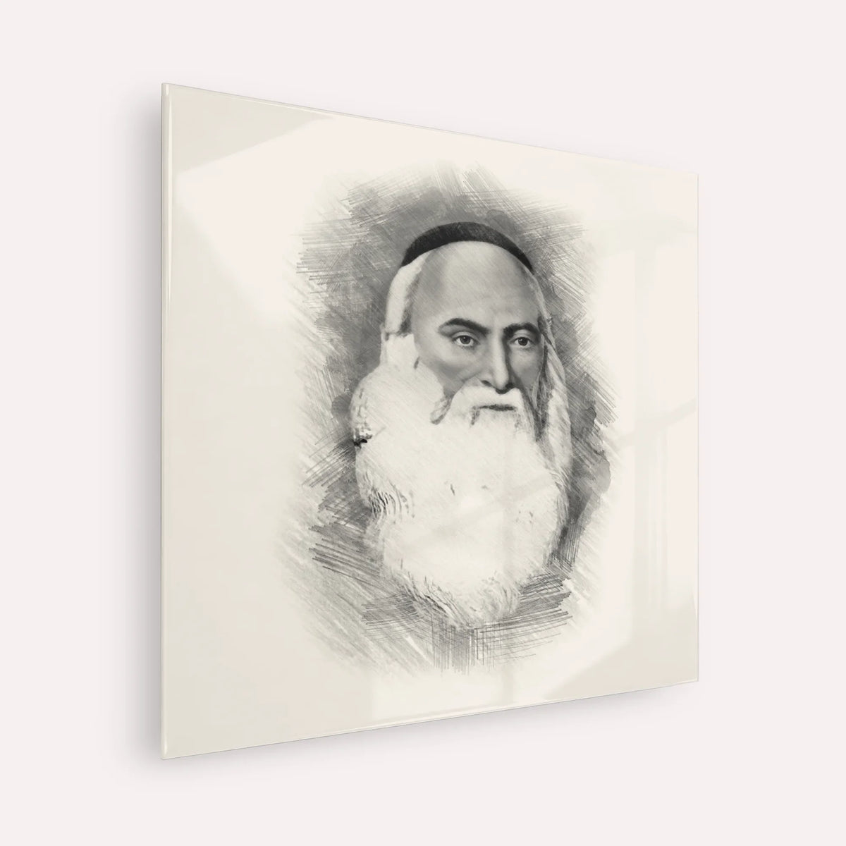 Don Isaac Abarbanel – Black & White – Acrylic Glass Square | Jewish Wall Art, Gedolim Pictures