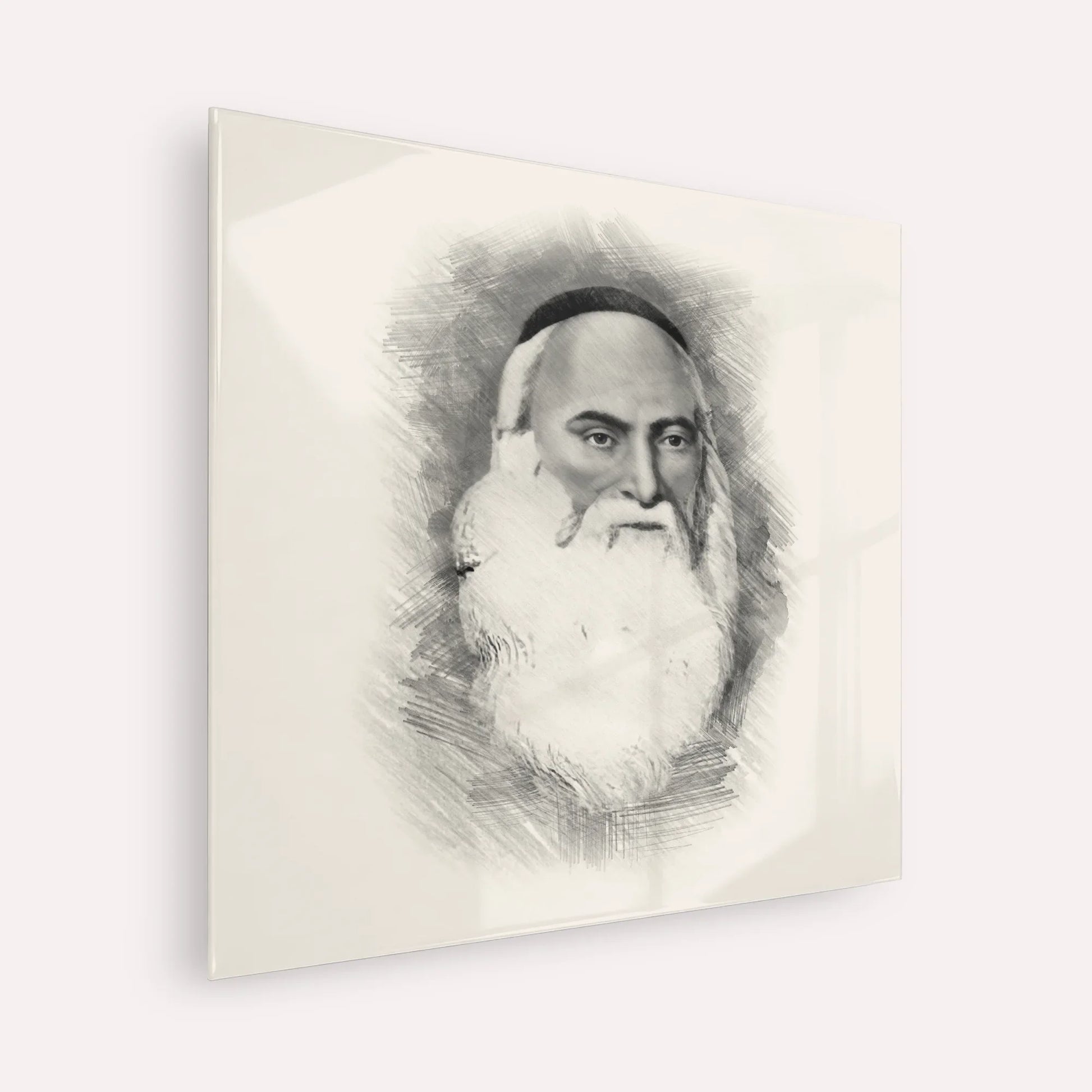 Don Isaac Abarbanel – Black & White – Acrylic Glass Square | Jewish Wall Art, Gedolim Pictures