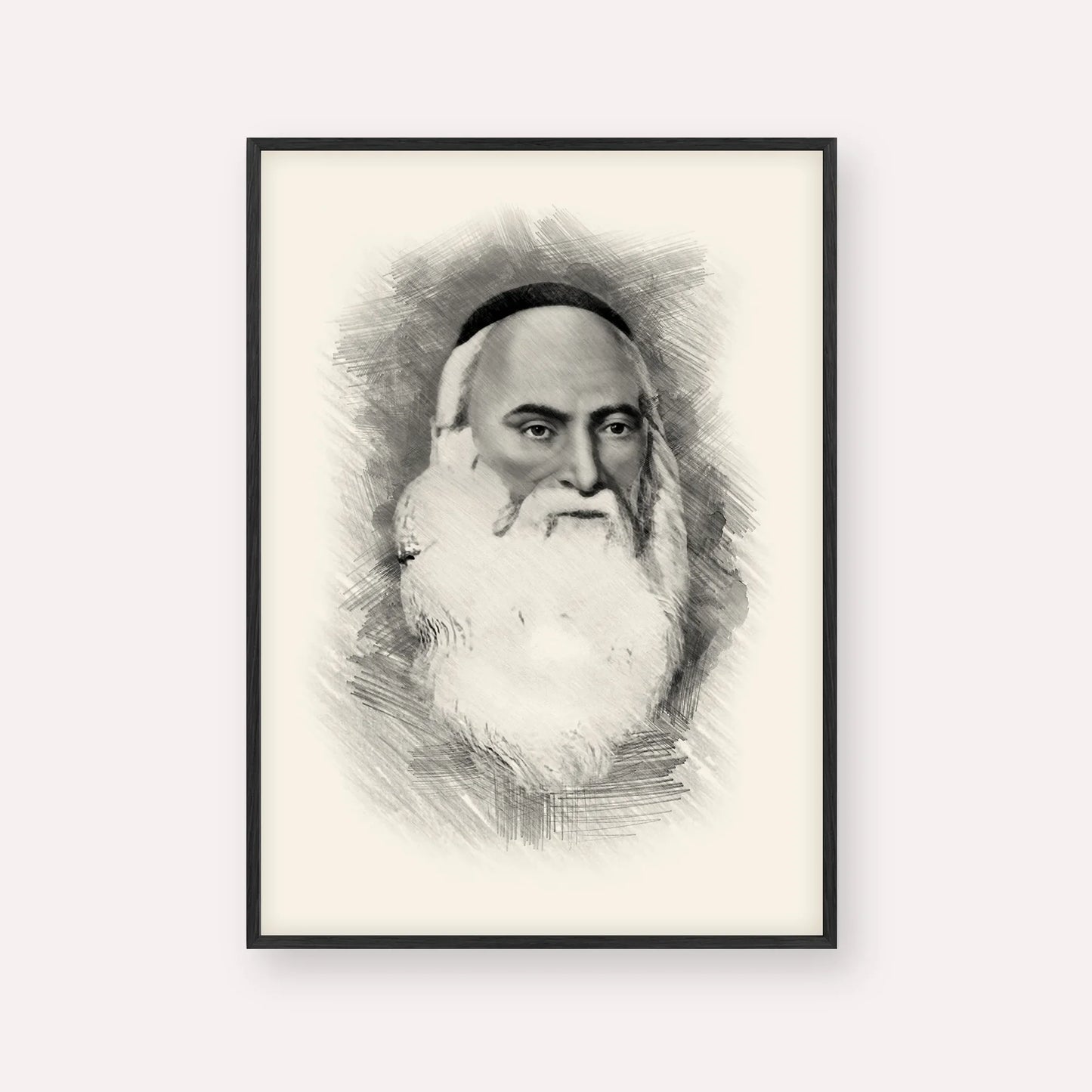 Don Isaac Abarbanel – Black & White – Black Frame Vertical | Jewish Wall Art, Gedolim Pictures