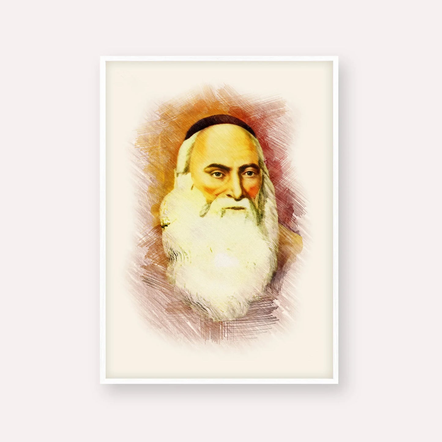 Don Isaac Abarbanel – White Frame Vertical | Jewish Wall Art, Gedolim Pictures