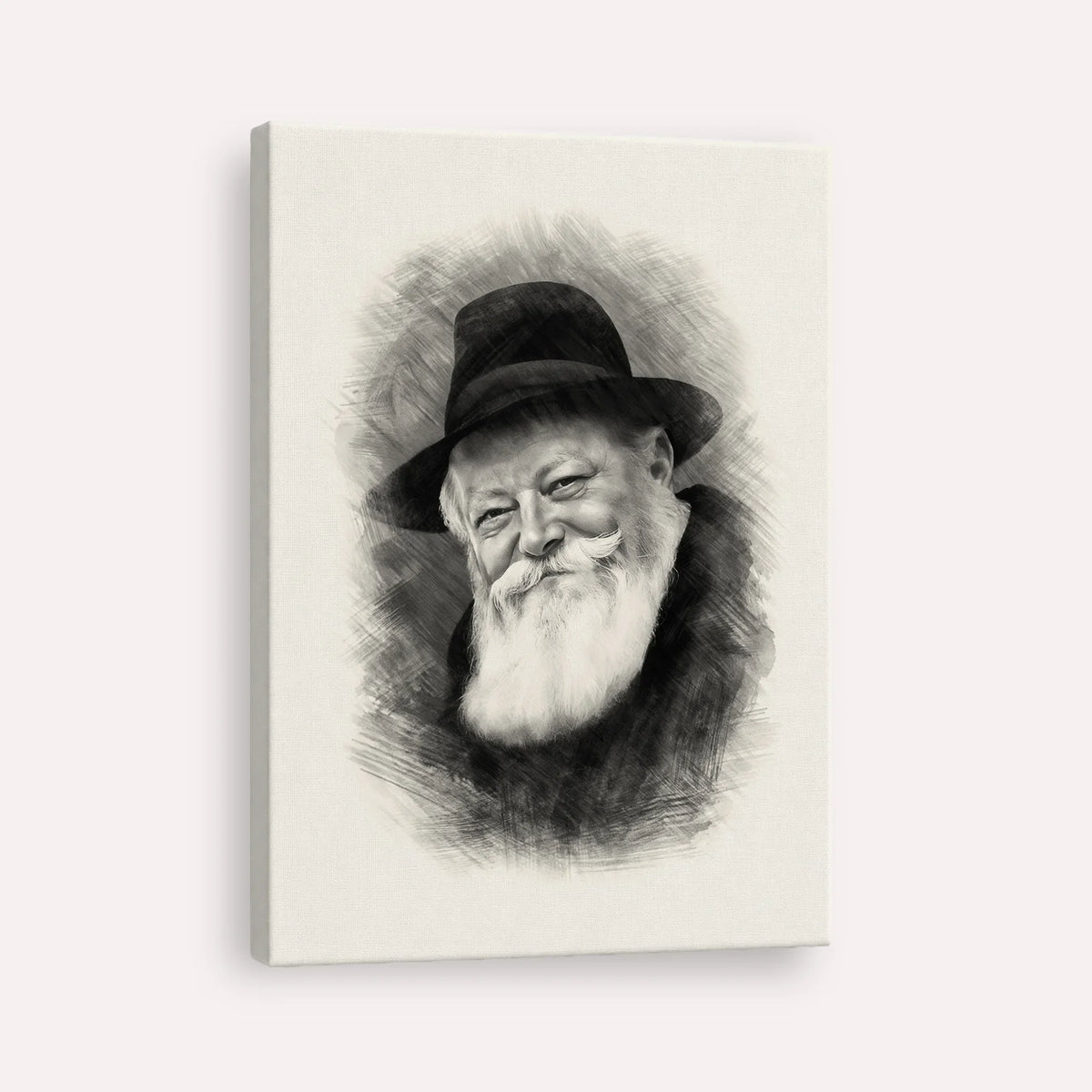 Lubavitcher Rebbe (1) – Black & White – Canvas Vertical | Jewish Wall Art, Gedolim Pictures