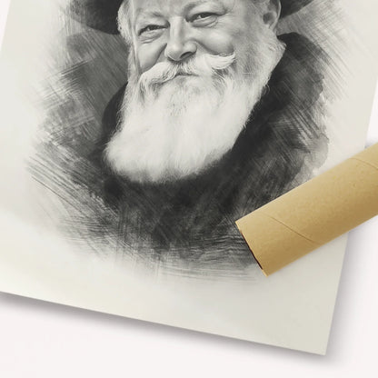 Lubavitcher Rebbe (1) – Black & White – Fine Art Print | Jewish Wall Art, Gedolim Pictures