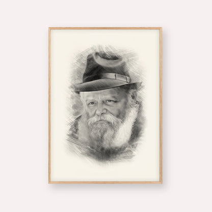 Lubavitcher Rebbe (2) – Black & White – Wood Frame Vertical | Jewish Wall Art, Gedolim Pictures