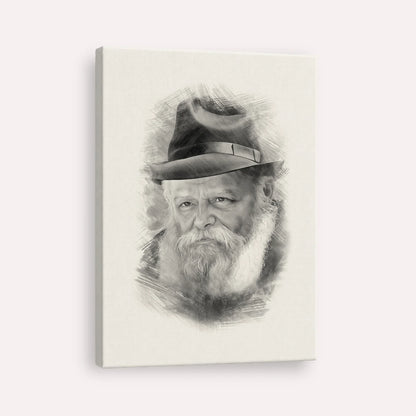 Lubavitcher Rebbe (2) – Black & White – Canvas Vertical | Jewish Wall Art, Gedolim Pictures