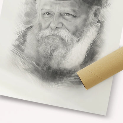Lubavitcher Rebbe (2) – Black & White – Fine Art Print | Jewish Wall Art, Gedolim Pictures