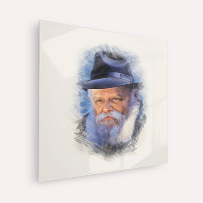 Lubavitcher Rebbe (2) – Acrylic Glass Square | Jewish Wall Art, Gedolim Pictures
