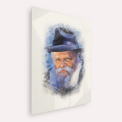 Lubavitcher Rebbe (2) – Acrylic Glass Vertical | Jewish Wall Art, Gedolim Pictures