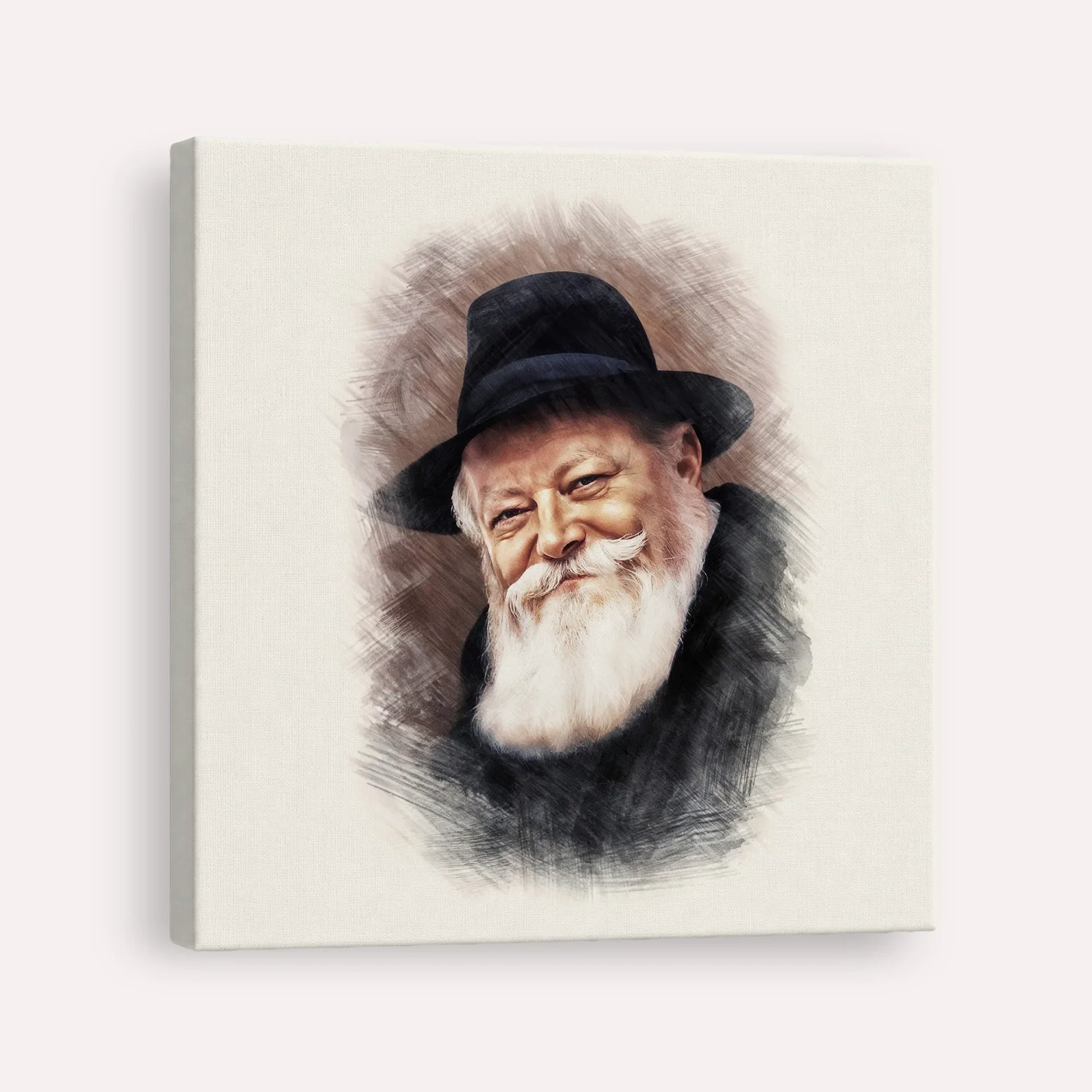 Lubavitcher Rebbe (1) – Canvas Square | Jewish Wall Art, Gedolim Pictures