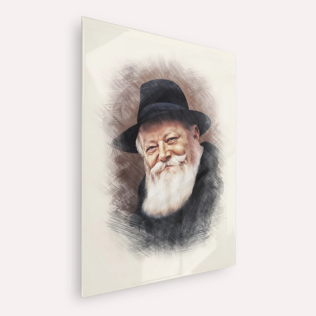 Lubavitcher Rebbe (1) – Acrylic Glass Vertical | Jewish Wall Art, Gedolim Pictures